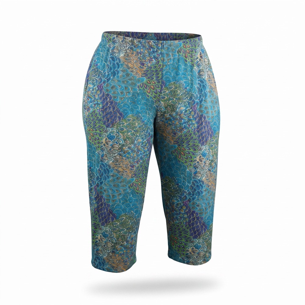 CATALOG FAVORITES Colorful Print Boho Cropped Pull-On Lounge Pant